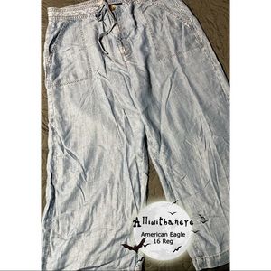 American Eagle Super High Waist Wide Leg Jeans 16 Reg